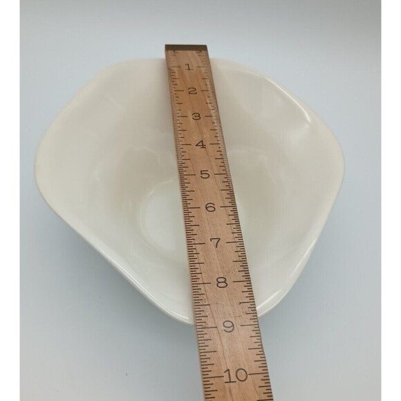 Vintage Pottery USA C-1 Planter Pot Bowl Cream Scalloped Oval Candy Keys - Picture 3 of 6